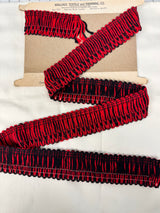 1970's Red and Black Wool Trim