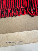 1970's Red and Black Wool Trim
