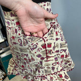 1950’s Musical Instrument Novelty Print Half Apron - Cotton