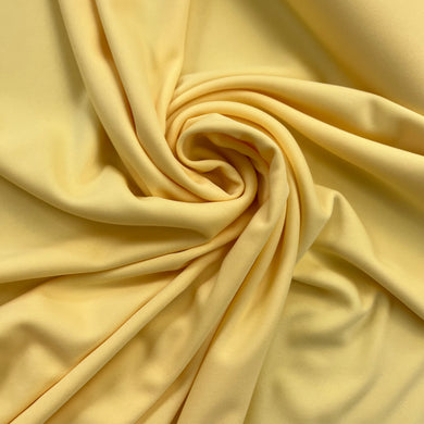 1970’s Light Yellow Fabric - Polyester Fabric - BTY