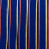 1970’s Navy Blue with Yellow and Orange Stripe Fabric - Cotton blend - BTY