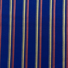 1970’s Navy Blue with Yellow and Orange Stripe Fabric - Cotton blend - BTY