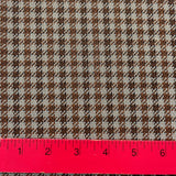 1970's Two-tone Brown Houndstooth - Polyester Double Knit Fabric - BTY