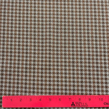 1970's Two-tone Brown Houndstooth - Polyester Double Knit Fabric - BTY