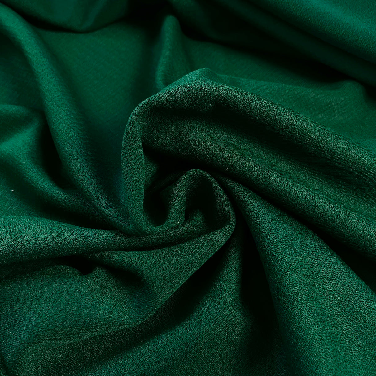 1970's  Deep Green Fabric - Polyester Double Knit Fabric - BTY