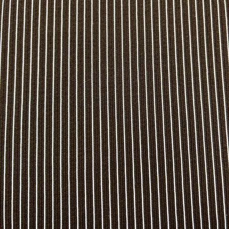 1970's Brown and White Striped Ribbed Fabric - Polyester - BTY