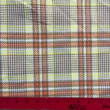 1970's Orange, Yellow, and Brown Plaid Bonded Fabric - Acrylic - BTY (J11)