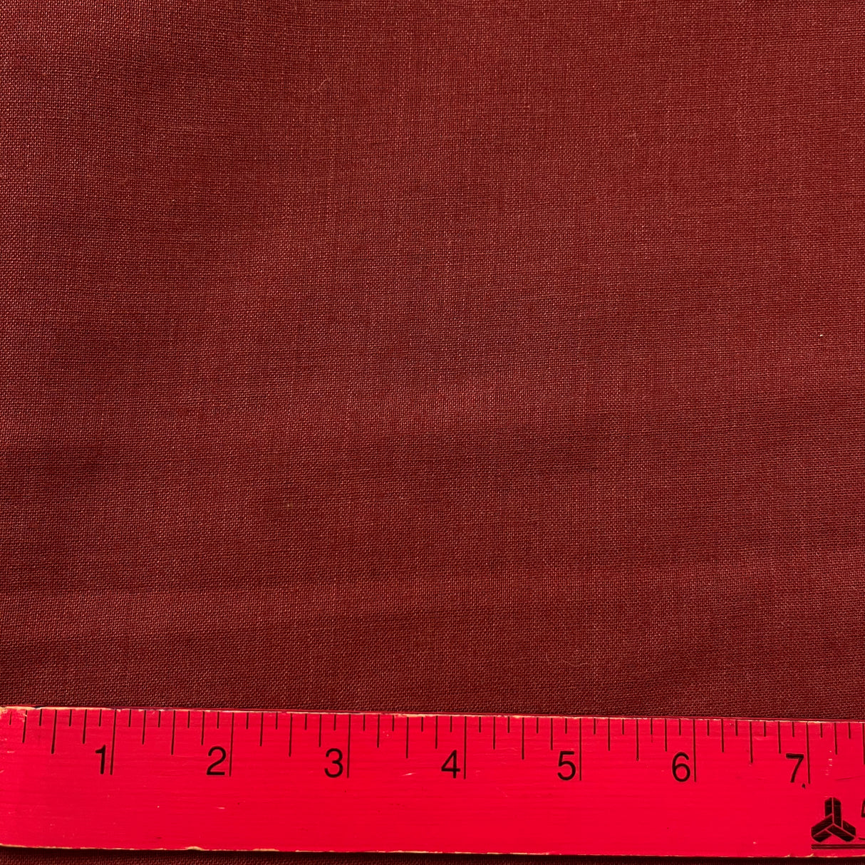 1970's Campus Rust Red Fabric - Cotton Blend - BTY