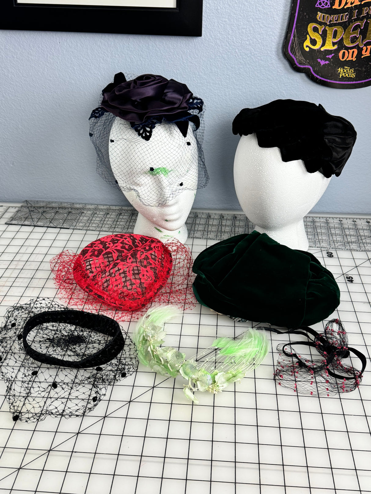 Lot Of 7 Vintage Womens Fascinator Hats from the 40s 50s 60s