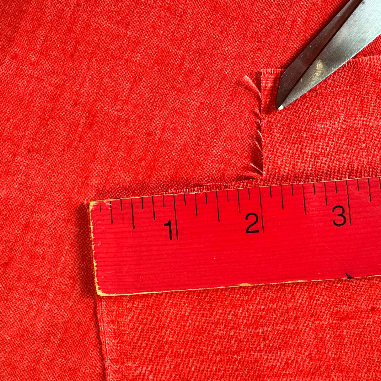 1970’s Red Kettle Cloth Fabric - (P197)