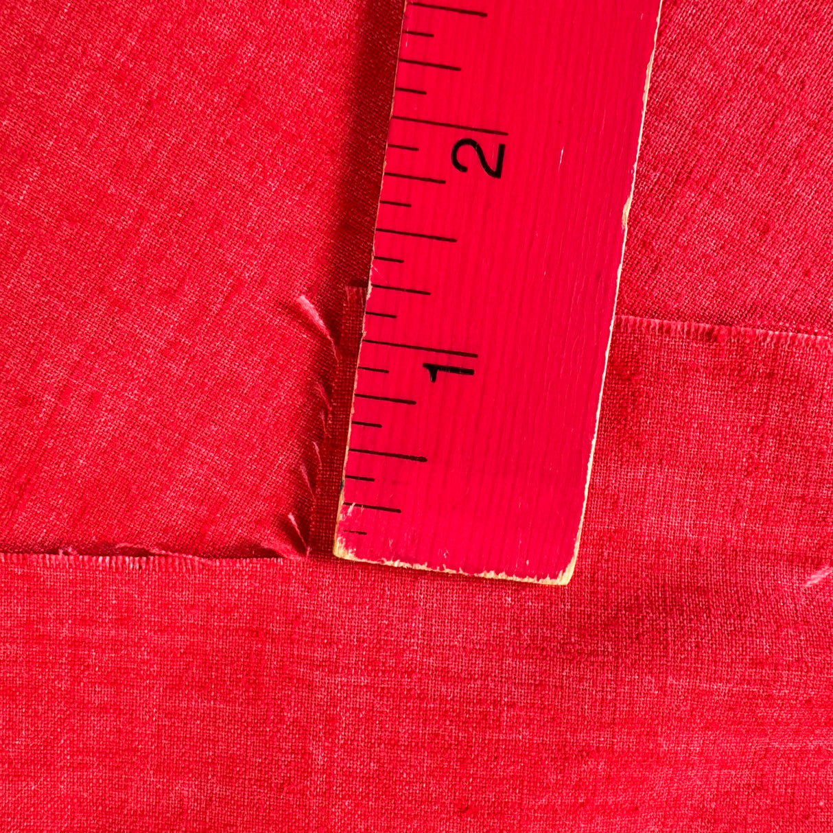 1970’s Red Kettle Cloth Fabric - (P197)