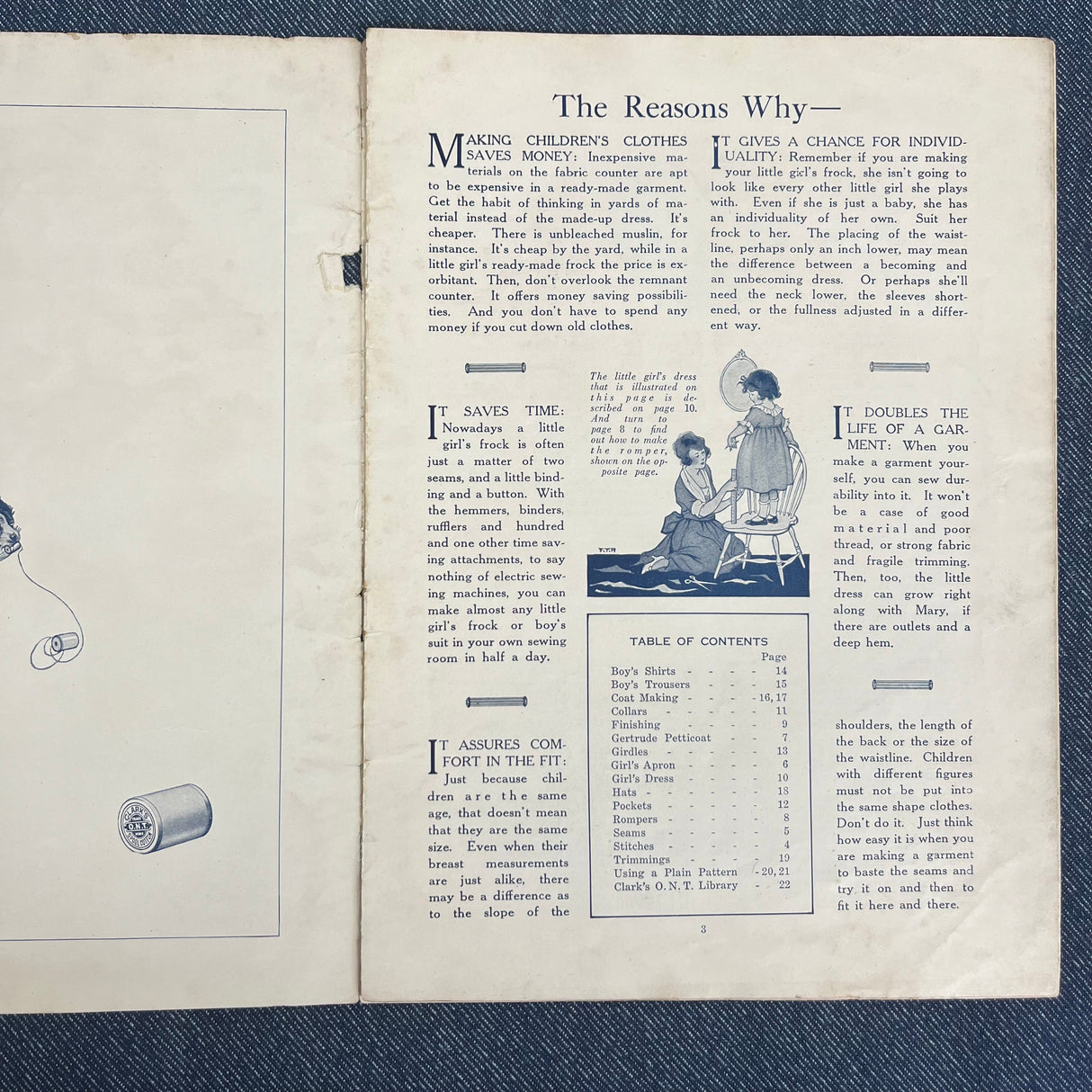 1920's Clark's ONT Sewing Book for Children's Clothes - original magazine