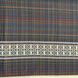 1970’s Multicolor Plaid Cotton woven Border Print fabric (P21)