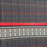 1970’s Multicolor Plaid Cotton woven Border Print fabric (P21)