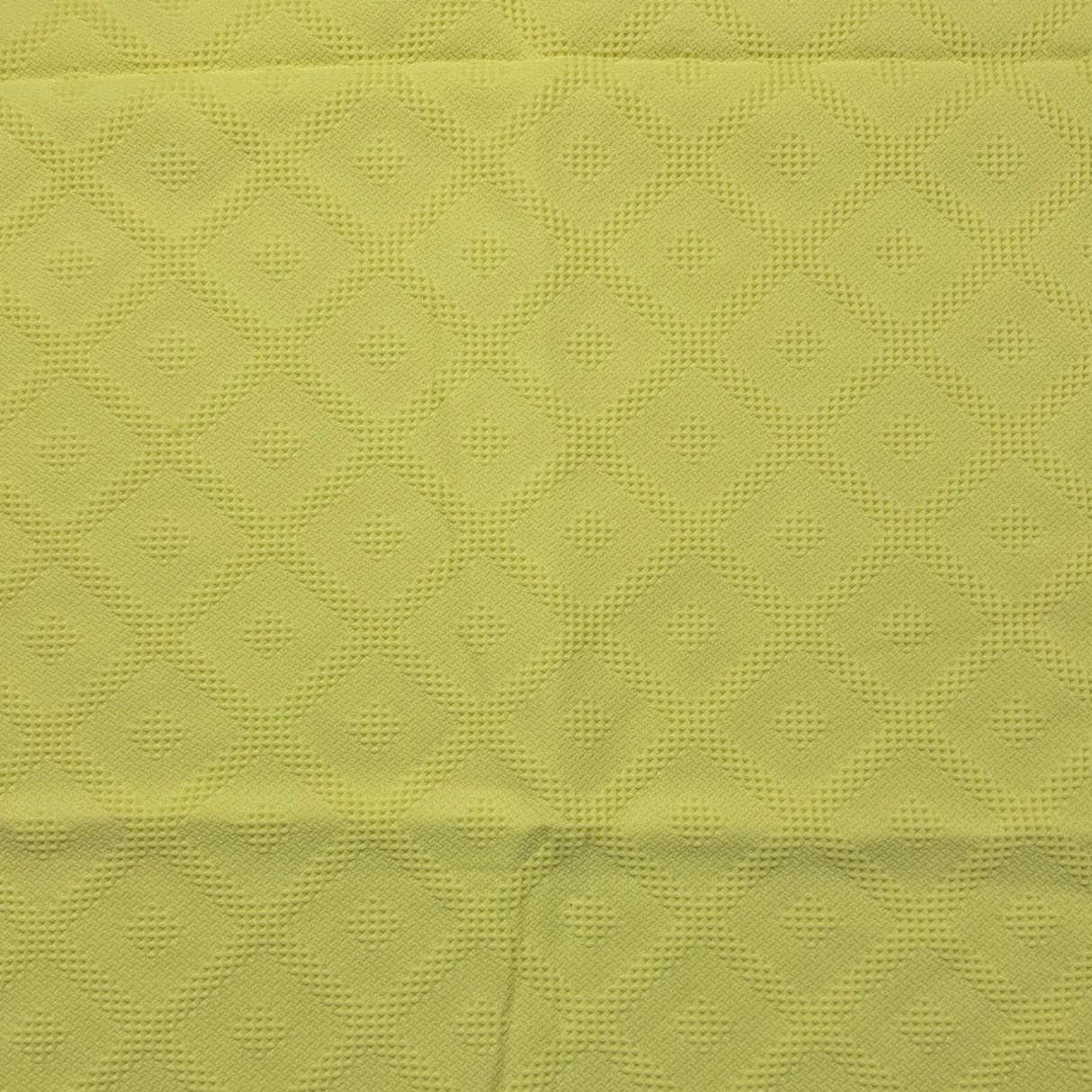 1970’s Yellow Raised Diamond Pattern Polyester fabric (P16)