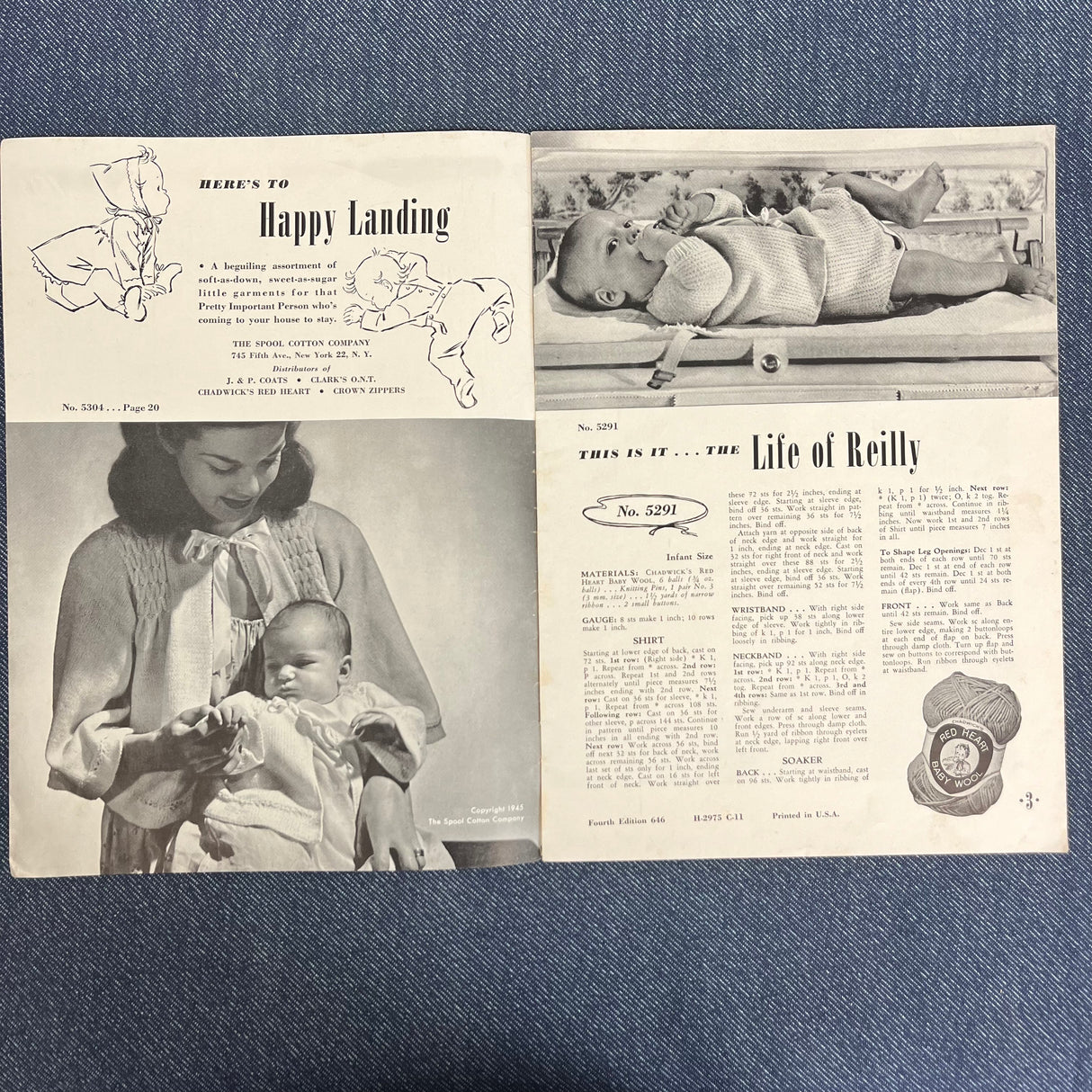 1940's Set of 3 Crochet and Knitting for Babies Booklets - original magazines