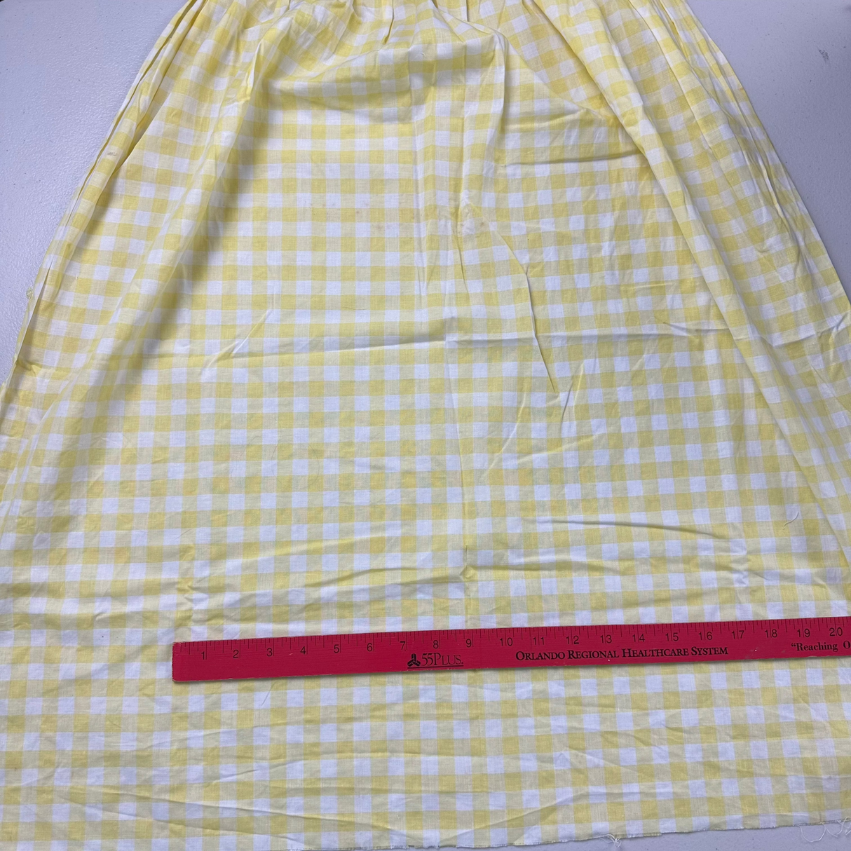 1970’s Yellow and White Pre-Smocked Piece Polycotton fabric (P14)