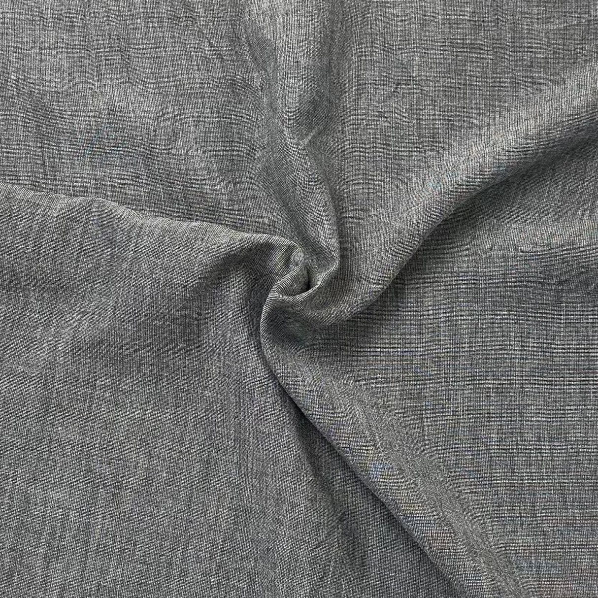 1970's Grey Woven Linen Blend Fabric (P24)