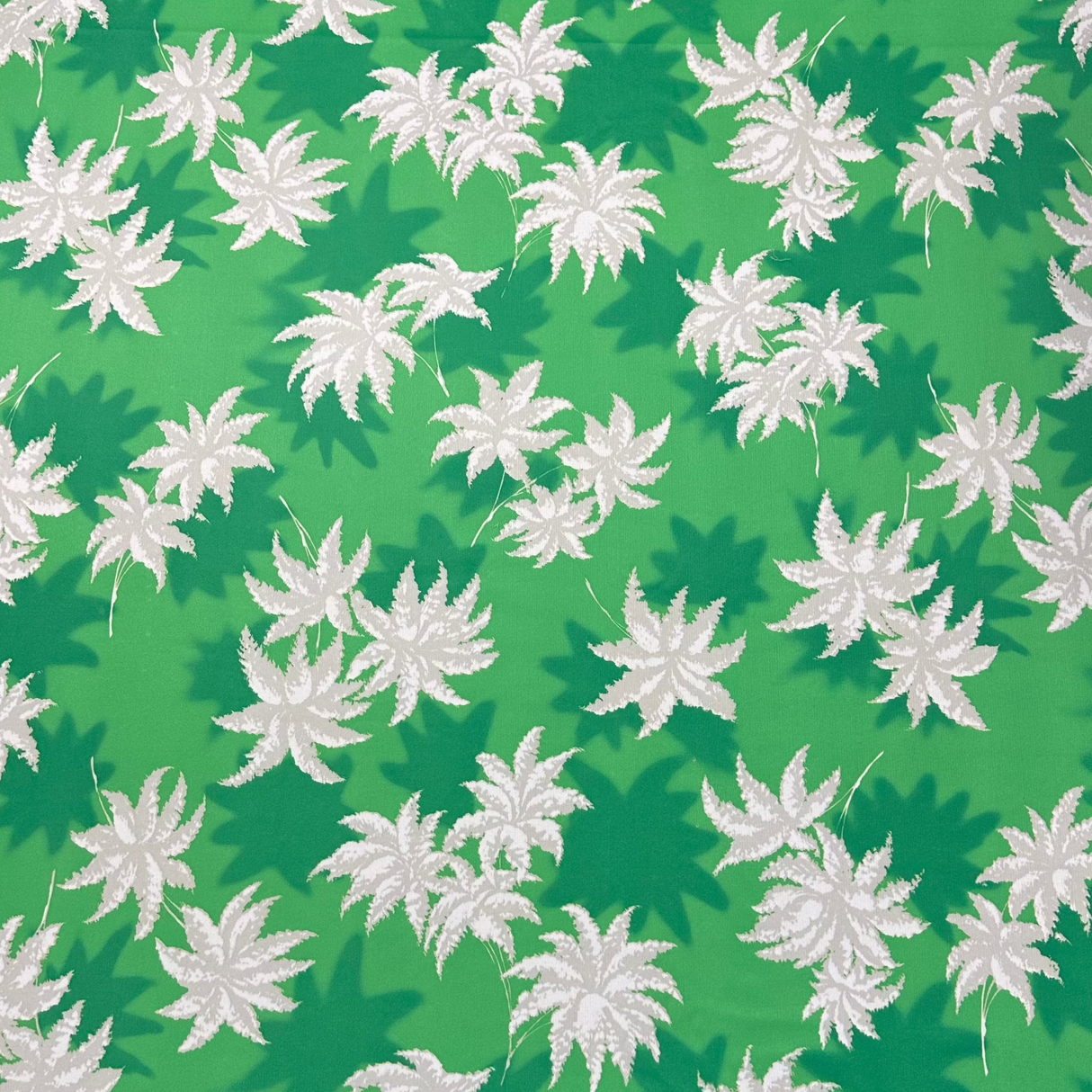 1970’s Green with Palm Tree Polyester fabric (P10)