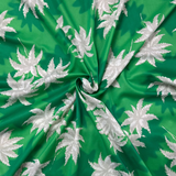 1970’s Green with Palm Tree Polyester fabric (P10)