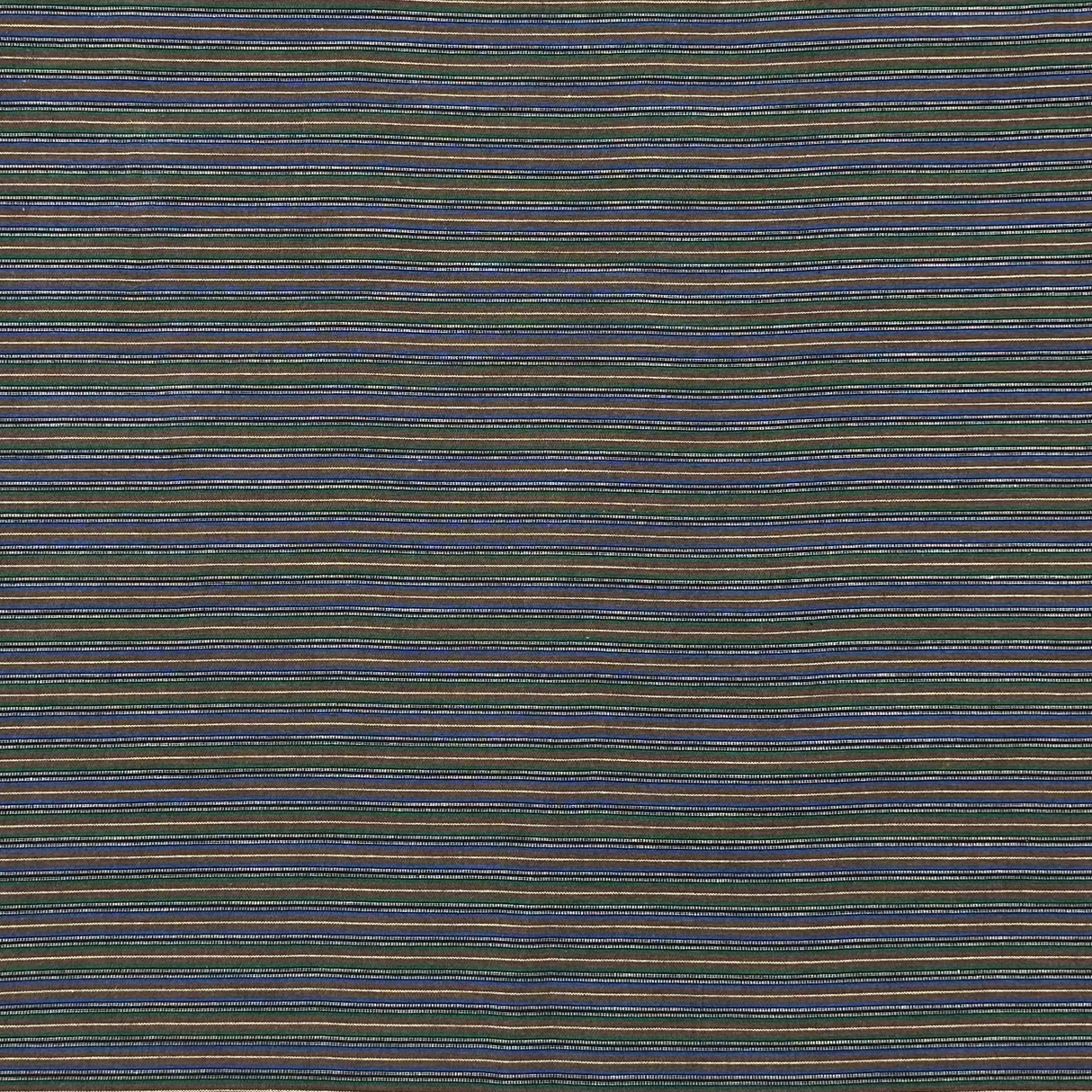 1970’s Blue, Green, Brown, Yellow and Black Stripe Cotton Blend Fabric (P2)