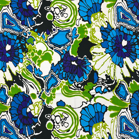 1970's Large Floral Polyester Fabric (P37)