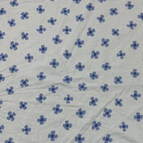 1960's Blue Small Gingham and Floral Print Cotton Fabric (P36)