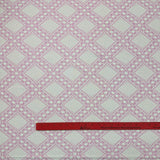 1970's Pink with White Diamond detail Polyester Double Knit Fabric (P33)