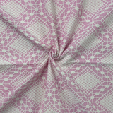 1970's Pink with White Diamond detail Polyester Double Knit Fabric (P33)