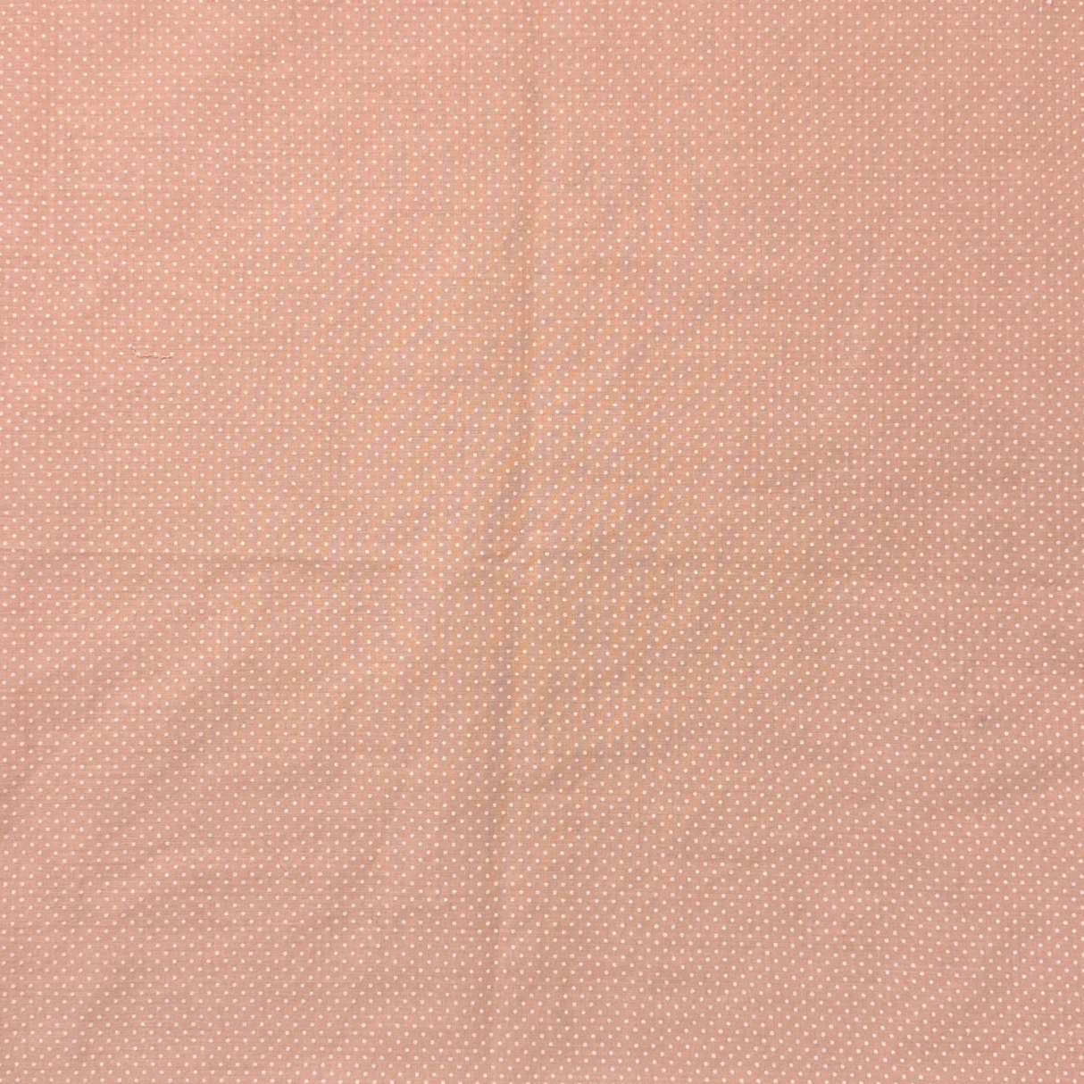 1970's Peach with White Flocked Dot Cotton Blend Fabric (P32)