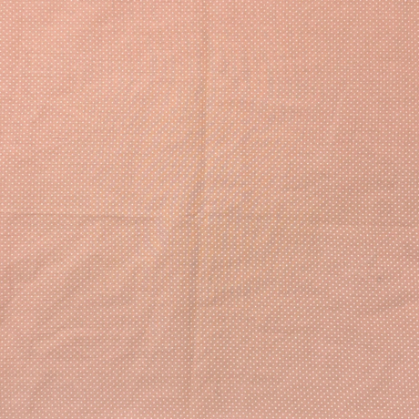 1970's Peach with White Flocked Dot Cotton Blend Fabric (P32)