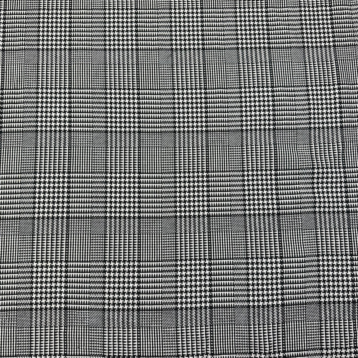 1970’s Black and White Houndstoothe Plaid Cotton blend fabric (P55)