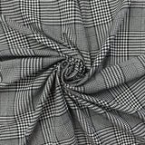 1970’s Black and White Houndstoothe Plaid Cotton blend fabric (P55)