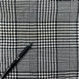 1970’s Black and White Houndstoothe Plaid Cotton blend fabric (P55)