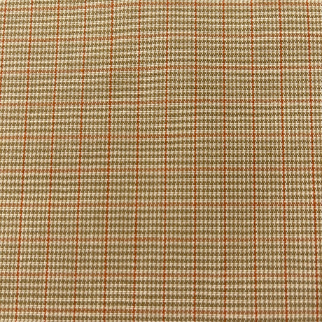 1960’s Orange, Green and Tan Plaid Suiting Fabric - Polyester Cotton Blend - BTY