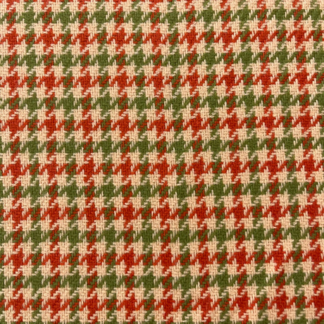 1970’s Green, Red and Tan Houndstooth Bonded Fabric- Acrylic