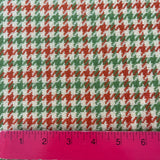 1970’s Green, Red and Tan Houndstooth Bonded Fabric- Acrylic