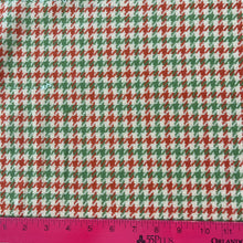 1970’s Green, Red and Tan Houndstooth Bonded Fabric- Acrylic