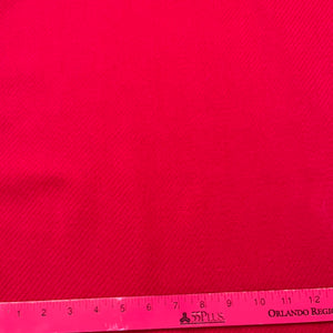 1970’s Bright Red Solid Color Bonded Fabric- Acrylic- BTY