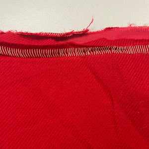 1970’s Bright Red Solid Color Bonded Fabric- Acrylic- BTY