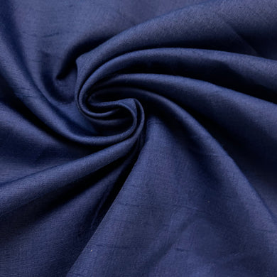 1970’s Navy Blue Slubby Solid Poly Fabric - BTY