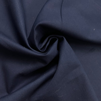 1970’s Deep Navy Blue Solid Fabric - Cotton Blend - BTY