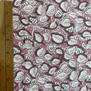 1970's Pink and Brown Leaves - Polyester - BTY