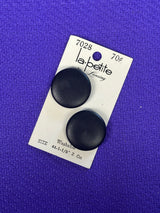 1980’s La Petite by Lansing Black Plastic Buttons - Set of 2 - 1 1/8" -  on card