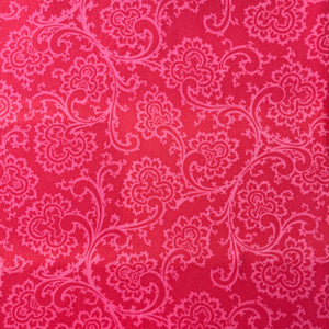 1960's Bright Pink Paisley Fabric - Plisse