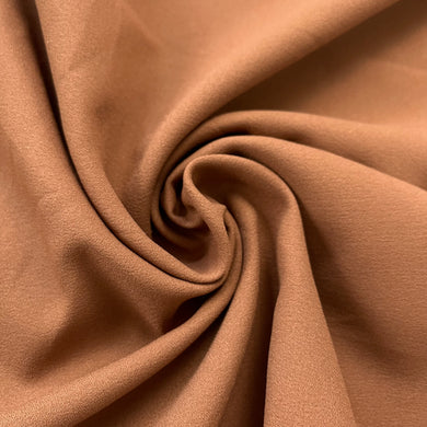 1970’s Camel Brown Solid Color Fabric - Polyester - BTY