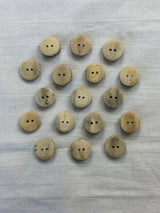 1980’s Horn Buttons - Natural/Brown - 3/4" -  set of 17