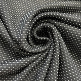 1970’s Black with White Polka Dots Double Knit Polyester - BTY (G11)