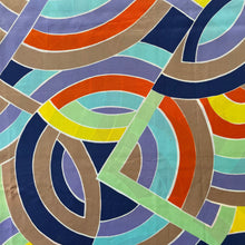 1980's Geometric Rainbow Print Fabric