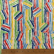 1980's Circular Rainbow Print Fabric